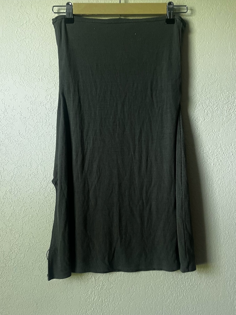 JOAH BROWN Brand Ribbed Strapless Mini Dress in Dark Olive - Picture 5 of 6